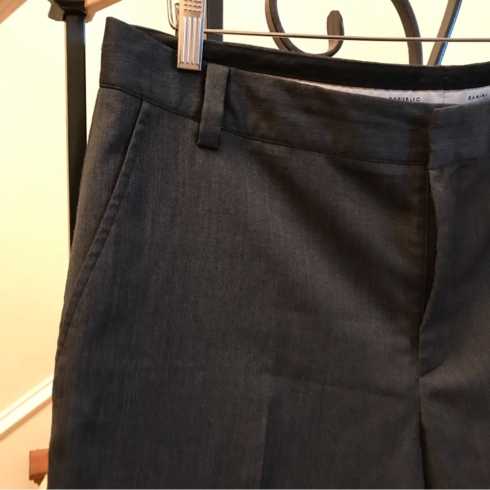 Banana Republic Martin Fit Gray Cuff Cropped Pants 12 - Picture 2 of 10